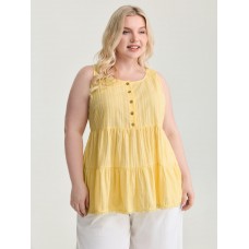 Pure Cotton Textured Tiered Tank Top
