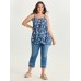 Fresh Floral Pleated Tank Top