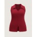 Elastic Button Detail Fitted Tank Top