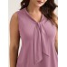 Knotted Neckline Fitted Sleeveless Blouse Knotted Neckline Fitted Sleeveless Blouse
