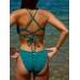 Dark Green Textured Cut Out Bikini Top Dark Green Textured Cut Out Bikini Top