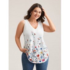 Blooming Flowers Print Stretchy Vest