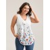 Blooming Flowers Print Stretchy Vest