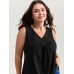 Stretchy V-Neck Pleated Tank Top