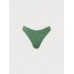 Dark Green Contrast Jacquard Bikini Bottom