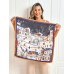 Pure Silk Scenery Pattern Square Scarf 68x68cm/26.8
