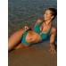 Dark Green Jacquard Bikini Bottom