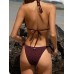 Dark Coffee Textured Triangle Bikini Top Dark Coffee Textured Triangle Bikini Top