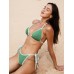 Dark Green Jacquard Halter Bikini Top