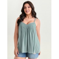 Lace Trim V-Neck Tank Top