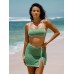 Dark Green Jacquard X Cross Bikini Top