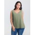 Solid V Neck Laser Cut Tank Top