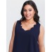 Solid V Neck Laser Cut Tank Top