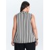 Striped Ribbon Neckline Tank Top