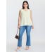 Keyhole Neckline Plain Textured Tank Top