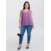 Solid V Neck Laser Cut Tank Top