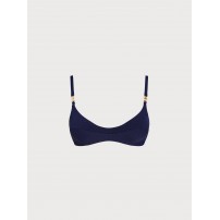 Navy Gold-Accented Bikini Top