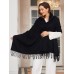 Pure Wool Scarf Shawl w/ Fringed Decoration 200x70cm/79