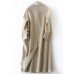 Luxury nude Woolen Coats oversize long winter coat double breast Notched